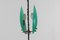 Lámpara colgante de metal y cristal de Murano verde, años 60, Imagen 6
