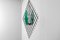 Lámpara colgante de metal y cristal de Murano verde, años 60, Imagen 4