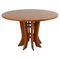 Mid-Century Round Wooden Dining Table in the style of A. Mangiarotti, 1970s 1