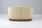 Divano a due posti Mid-Century in legno e velluto beige, Italia, anni '50, Immagine 6