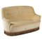 Divano a due posti Mid-Century in legno e velluto beige, Italia, anni '50, Immagine 1