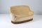 Italienisches Mid-Century Zwei-Sitzer Sofa aus Holz & Beige Samt, 1950er 3