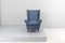 Mid-Century Armlehnstuhl aus Holz & Blauem Stoff von Giò Ponti für Isa, 1950er 3