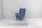 Mid-Century Wood and Blue Fabric Armchair by Giò Ponti for Isa, 1950s 6