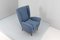 Mid-Century Wood and Blue Fabric Armchair by Giò Ponti for Isa, 1950s 12