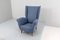 Mid-Century Wood and Blue Fabric Armchair by Giò Ponti for Isa, 1950s 5