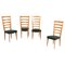 Chaises à Dossier Haut Mid-Century en Bois et Skaï par Paolo Buffa, 1960, Set de 4 1