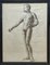 Male Nude with Mustache, 1890s, Pencil Drawing, Framed 1