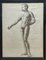 Male Nude with Mustache, 1890s, Pencil Drawing, Framed, Image 1
