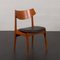 Mid-Century Teak Chairs with Black Aniline Leather Seats by Funder-Schmidt & Madsen, Denmark, 1960s, Set of 4 1