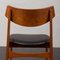 Mid-Century Teak Chairs with Black Aniline Leather Seats by Funder-Schmidt & Madsen, Denmark, 1960s, Set of 4 14