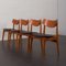 Mid-Century Teak Chairs with Black Aniline Leather Seats by Funder-Schmidt & Madsen, Denmark, 1960s, Set of 4 3