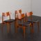 Mid-Century Teak Chairs with Black Aniline Leather Seats by Funder-Schmidt & Madsen, Denmark, 1960s, Set of 4, Image 4