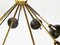 Opaline Glass, Brass & Painted Metal 8-Light Pendant Lamp from Stilnovo, 1950s 8