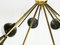 Opaline Glass, Brass & Painted Metal 8-Light Pendant Lamp from Stilnovo, 1950s, Image 4
