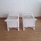 Vintage Rattan and Cane Stools in Painted White, 1970s, Set of 2, Image 11
