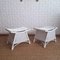Vintage Rattan and Cane Stools in Painted White, 1970s, Set of 2, Image 9