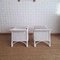Vintage Rattan and Cane Stools in Painted White, 1970s, Set of 2 12