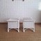 Vintage Rattan and Cane Stools in Painted White, 1970s, Set of 2, Image 12