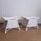 Vintage Rattan and Cane Stools in Painted White, 1970s, Set of 2 7