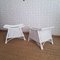 Vintage Rattan and Cane Stools in Painted White, 1970s, Set of 2 3