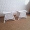 Vintage Rattan and Cane Stools in Painted White, 1970s, Set of 2 4