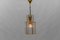 Art Deco Cut Glass Pendant Lamp in Brass, Austria, 1940s 3