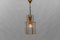 Art Deco Cut Glass Pendant Lamp in Brass, Austria, 1940s, Image 3