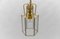 Art Deco Cut Glass Pendant Lamp in Brass, Austria, 1940s, Image 4
