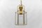 Art Deco Cut Glass Pendant Lamp in Brass, Austria, 1940s 2