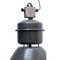 Lámpara colgante industrial vintage de fábrica esmaltada en gris, Imagen 2