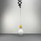 Vintage Pop Art Pendant Lamp in Yellow-White Glass, 1970s 5