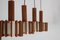 Mid-Century Scandinavian Ceiling Lamps in Teak & Copper, 1960s, Set of 6, Image 10