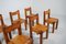 Chaises S11 en Orme et Cuir par Pierre Chapo, France, 1970s, Set de 6 3