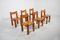 Chaises S11 en Orme et Cuir par Pierre Chapo, France, 1970s, Set de 6 1