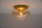 Small Gold Mushroom Shaped Glass Ceiling Lamps, Germany, 1960s, Set of 2 2