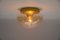 Small Gold Mushroom Shaped Glass Ceiling Lamps, Germany, 1960s, Set of 2, Image 2