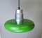 Mid-Century Modern Space Age Green Metal Atomic Hanging Lamp, 1960s 6