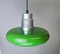 Mid-Century Modern Space Age Green Metal Atomic Hanging Lamp, 1960s, Image 6
