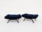 Butaca reclinable Panchetto con taburete de Rito Valla para Ipe, Italia, años 60. Juego de 2, Imagen 2
