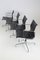 Vintage EA 108 Alu Chairs in Black Leather by Charles & Ray Eames for Vitra, 1970s, Set of 4 2