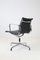 Sedie EA108 Alu vintage in pelle nera di Charles & Ray Eames per Vitra, anni '70, set di 4, Immagine 6