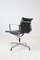 Vintage EA 108 Alu Chairs in Black Leather by Charles & Ray Eames for Vitra, 1970s, Set of 4 6