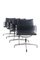 Sedie EA108 Alu vintage in pelle nera di Charles & Ray Eames per Vitra, anni '70, set di 4, Immagine 3