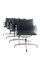 Vintage EA 108 Alu Chairs in Black Leather by Charles & Ray Eames for Vitra, 1970s, Set of 4, Image 3