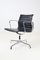 Sedie EA108 Alu vintage in pelle nera di Charles & Ray Eames per Vitra, anni '70, set di 4, Immagine 1