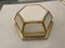 Hexagonal Brass Glass Sconces, 1980s, Set of 2 9