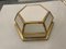 Hexagonal Brass Glass Sconces, 1980s, Set of 2, Image 9