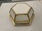 Hexagonal Brass Glass Sconces, 1980s, Set of 2 4