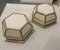 Hexagonal Brass Glass Sconces, 1980s, Set of 2 1